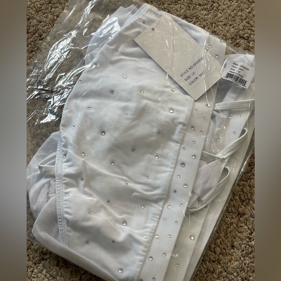 CM Double Platinum Girls Harmony Asymmetrical Dress White dance dancewear - Picture 3 of 3